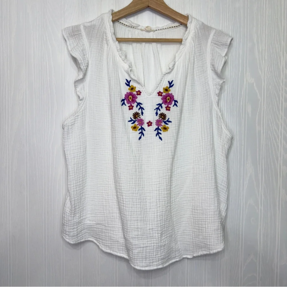 Mason & Belle Jessamine Embroidered shirt size 1X - Picture 2 of 9